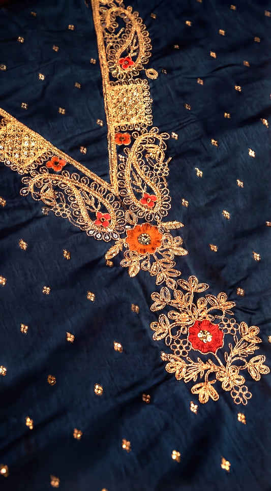 Zari Bloom – Embroidered Unstitched Suit Set (Multi-Color Collection)