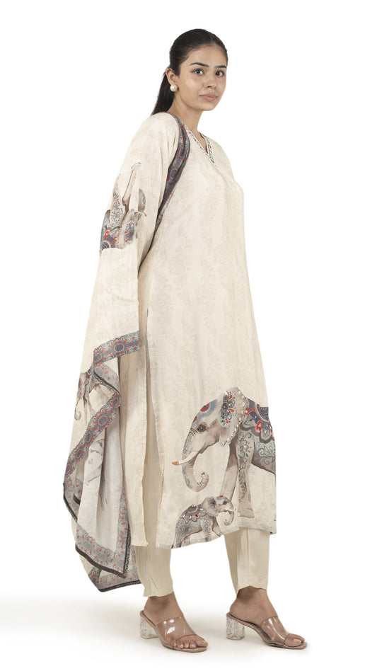 𝗘𝗹𝗲𝗽𝗵𝗮𝗻𝘁 𝗣𝗿𝗶𝗻𝘁 𝗞𝘂𝗿𝘁𝗮 𝗦𝗲𝘁 with dupatta