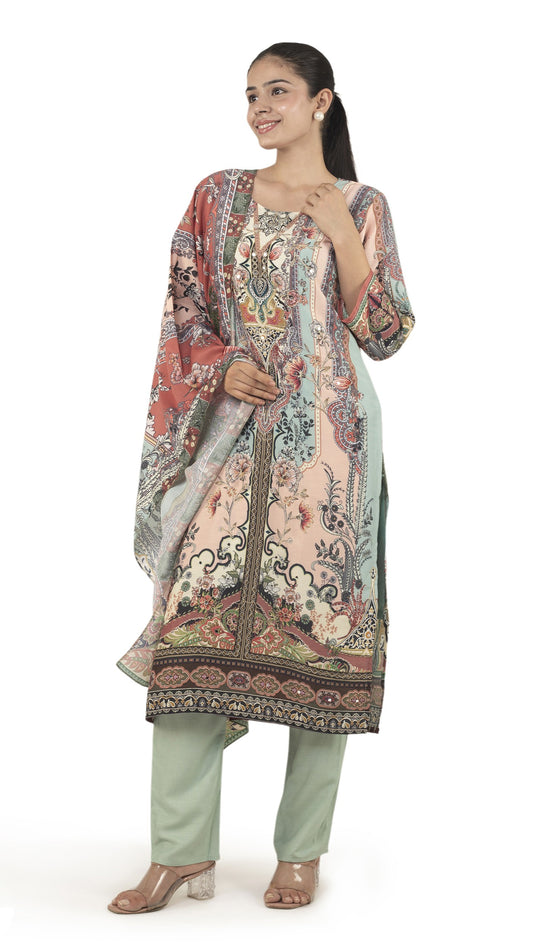 Garden Printed Kurta Set with Dupatta
