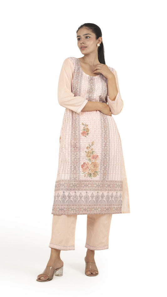 𝗣𝗮𝘀𝘁𝗲𝗹 𝗙𝗹𝗼𝗿𝗮𝗹 𝗘𝗺𝗯𝗿𝗼𝗶𝗱𝗲𝗿𝗲𝗱 𝗞𝘂𝗿𝘁𝗮 𝗦𝗲𝘁 with dupatta (𝗖𝗿𝗲𝗮𝗺 & 𝗣𝗲𝗮𝗰𝗵 𝗘𝗱𝗶𝘁𝗶𝗼𝗻)