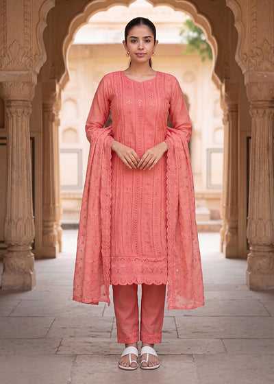 Coral Lucknowi Kurta Set